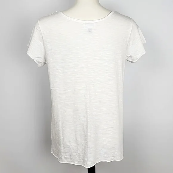 For The Republic Women's White Tee Shirt High Top Blue Rhinestone Sneaker Size S - Picture 3 of 15